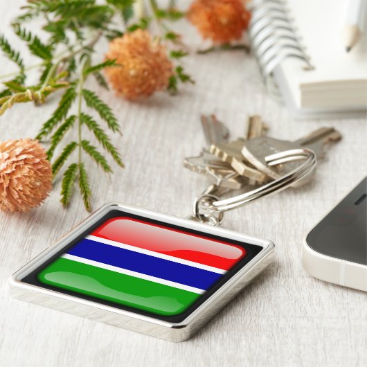 Vlag van Gambia Sleutelhanger (Zijkant)