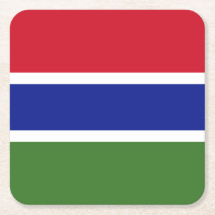Vlag van Gambia Vierkante Kartonnen Onderzetter