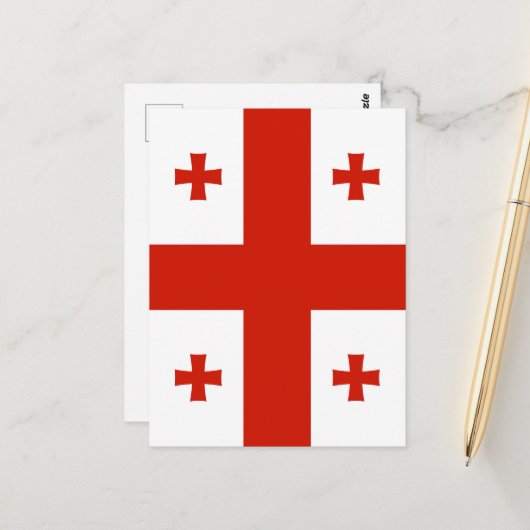 Vlag van Georgia Briefkaart (Voorkant / Achterkant in situ)