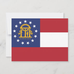 Vlag van Georgia Perzik Staat Wapen Briefkaart