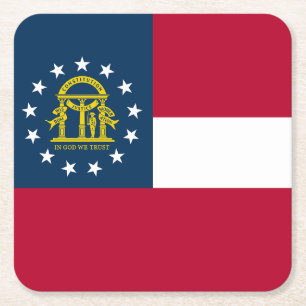 Vlag van Georgia Vierkante Kartonnen Onderzetter
