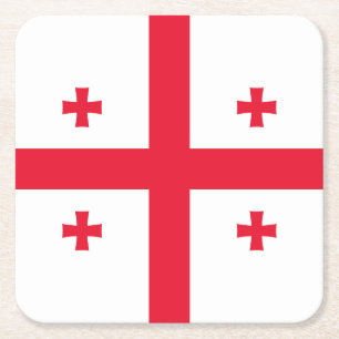 Vlag van Georgia Vierkante Kartonnen Onderzetter