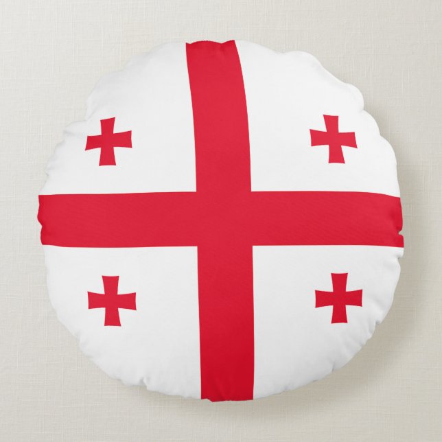 Vlag van Georgië Rond Kussen (Voorkant)