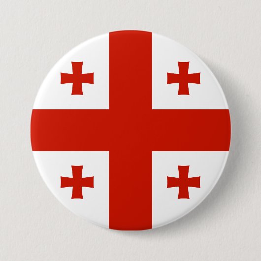 Vlag van Georgië Ronde Button 7,6 Cm (Voorkant)
