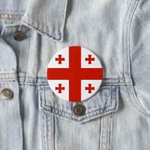 Vlag van Georgië Ronde Button 7,6 Cm