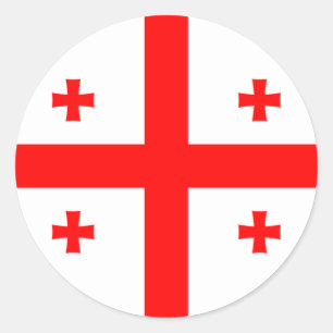 Vlag van Georgië Ronde Sticker