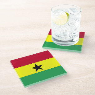 Vlag van Ghana Glazen Onderzetter