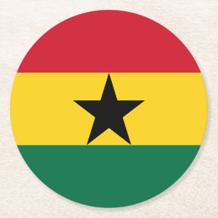 Vlag van Ghana Ronde Kartonnen Onderzetter