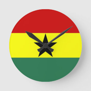 vlag van ghana ronde klok