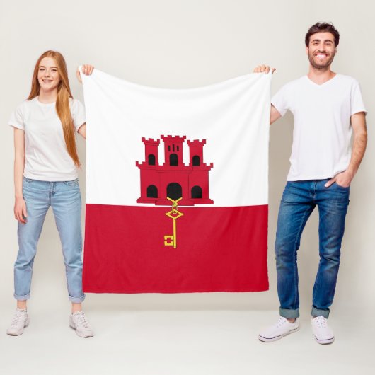 Vlag van Gibraltar Fleece Deken (In situ)