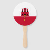 vlag van Gibraltar Handwaaier (Achterkant)