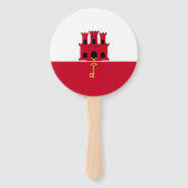 vlag van Gibraltar Handwaaier (Voorkant)