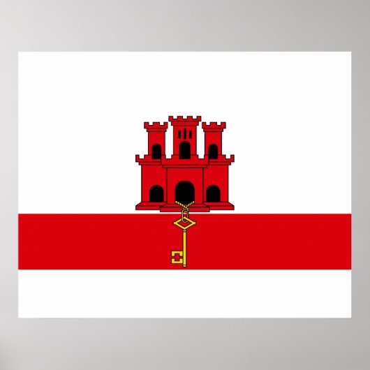 Vlag van Gibraltar Poster (Voorkant)