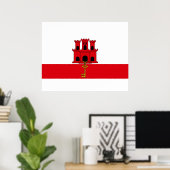 Vlag van Gibraltar Poster (Thuiskantoor)
