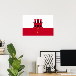 vlag van Gibraltar Poster