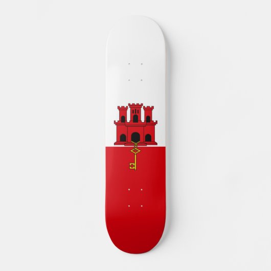 Vlag van Gibraltar Skateboard (Voorkant)