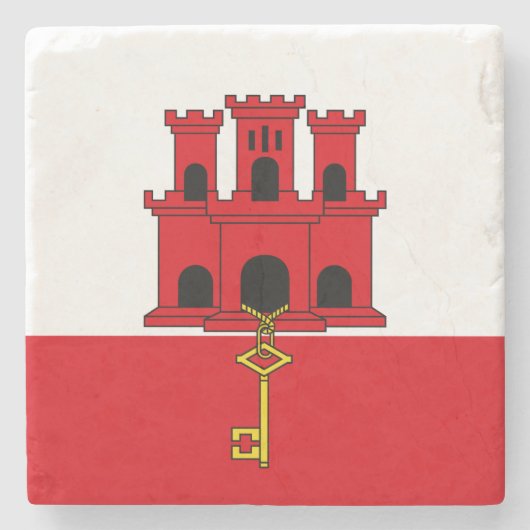 Vlag van Gibraltar Stenen Onderzetter (Voorkant)