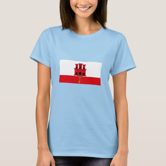 Vlag van Gibraltar T-shirt (Voorkant)