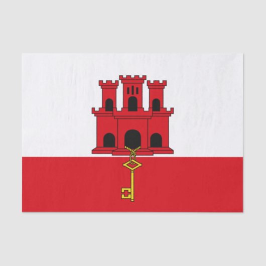 Vlag van Gibraltar Tissuepapier (Voorkant)