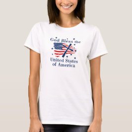 Vlag van God Bless America T-shirt