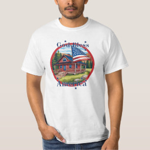 Vlag van God Bless America T-shirt