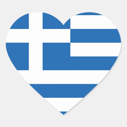 Vlag van Griekenland, Grieks Hart Sticker (Voorkant)