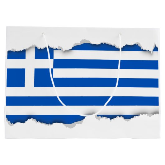 Vlag van Griekenland Groot Cadeauzakje (Achterkant)