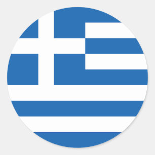 Vlag van Griekenland Ronde Sticker