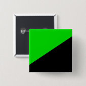 Vlag van groen anarchisme vierkante button 5,1 cm (Voorkant /achterkant)