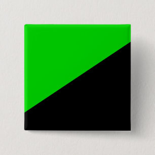 Vlag van groen anarchisme vierkante button 5,1 cm