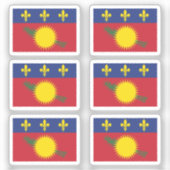 Vlag van Guadeloupe Collectie pack van 6 Sticker (Voorkant)