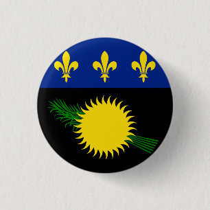 Vlag van Guadeloupe Ronde Button 3,2 Cm