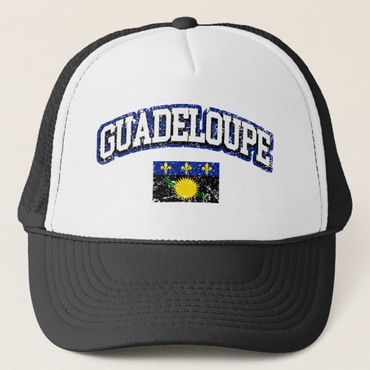  vlag van Guadeloupe Trucker Pet (Voorkant)
