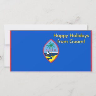 Vlag van Guam, Prettige Feestdagen vanuit de Veren Feestdagenkaart