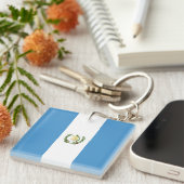 Vlag van Guatemala Sleutelhanger (Voorkant Rechts)