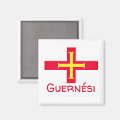 Vlag van Guernési Magneet (Voorkant / Achterkant)