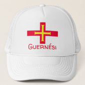 Vlag van Guernési Trucker Pet (Voorkant)