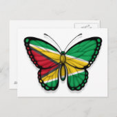 Vlag van Guyana Butterfly Briefkaart (Voorkant / Achterkant)