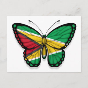 Vlag van Guyana Butterfly Briefkaart