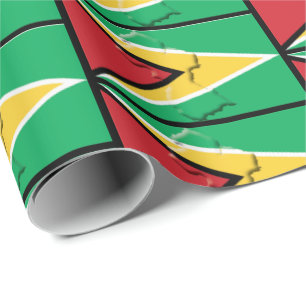 VLAG VAN GUYANA Gouden pijlpunt GUYAANS Cadeaupapier