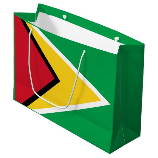 Vlag van Guyana Groot Cadeauzakje (Voorkant Gekanteld)