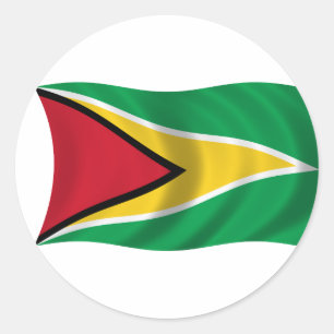 Vlag van Guyana Ronde Sticker