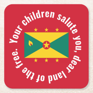 Vlag van Guyana Volkslied Rood Groen Geel Vierkante Kartonnen Onderzetter