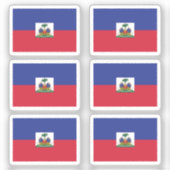 Vlag van Haïti Collectie pack van 6 Sticker (Voorkant)