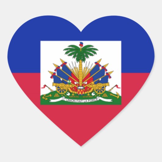 vlag van Haïti Hart Sticker (Voorkant)