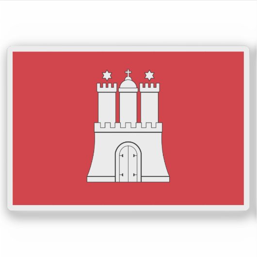 Vlag van Hamburg, Duitsland Sticker (Voorkant)