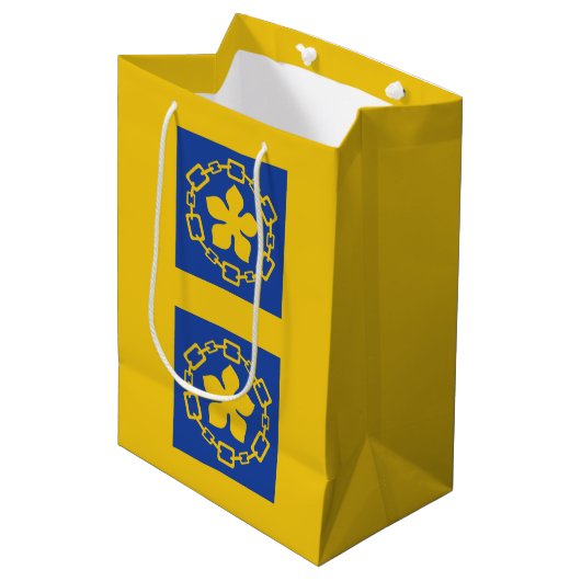 Vlag van Hamilton, Ontario Medium Gift Bag Medium Cadeauzakje (Voorkant Gekanteld)