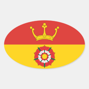Vlag van Hampshire County, Engeland (UK) Ovale Sticker