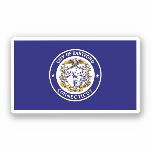Vlag van Hartford, Connecticut Sticker (Voorkant)