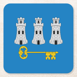 Vlag van Havana, Cuba Vierkante Kartonnen Onderzetter